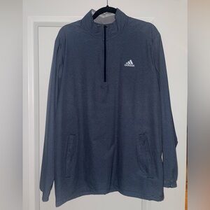 Adidas Navy Stripe Golf Quarter-Zip Pullover